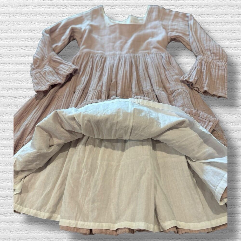 WDW 2019 Julia Dress Girls 10 Earthy Mauve Muslin Gauze Cotton Boho - Picture 5 of 8